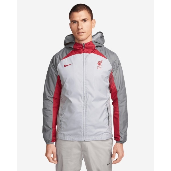 LFC Nike Mens All Weather Zip Up Jacket 22-23 White-Grey