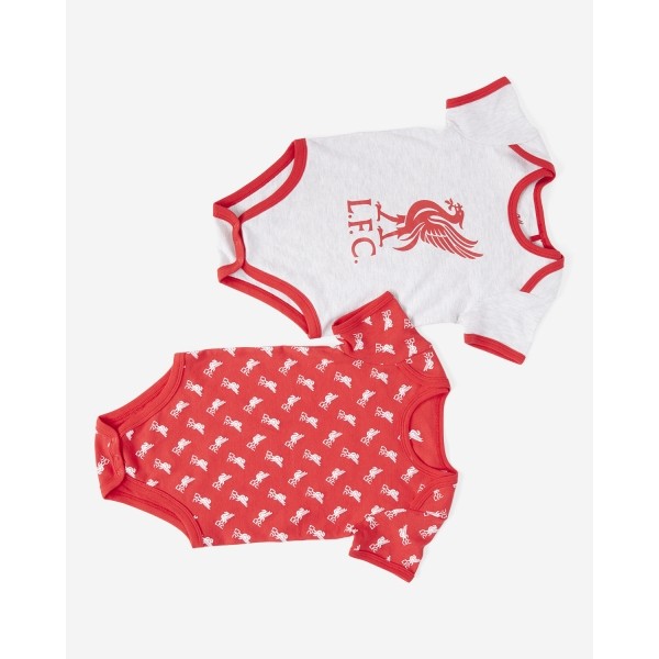 LFC 2 Pack Red & Grey Baby Body Suits