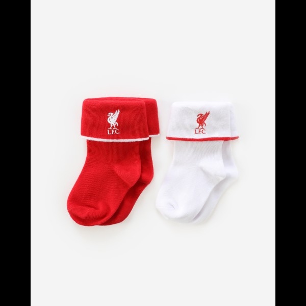 LFC 2 Pack Red & White Baby Socks