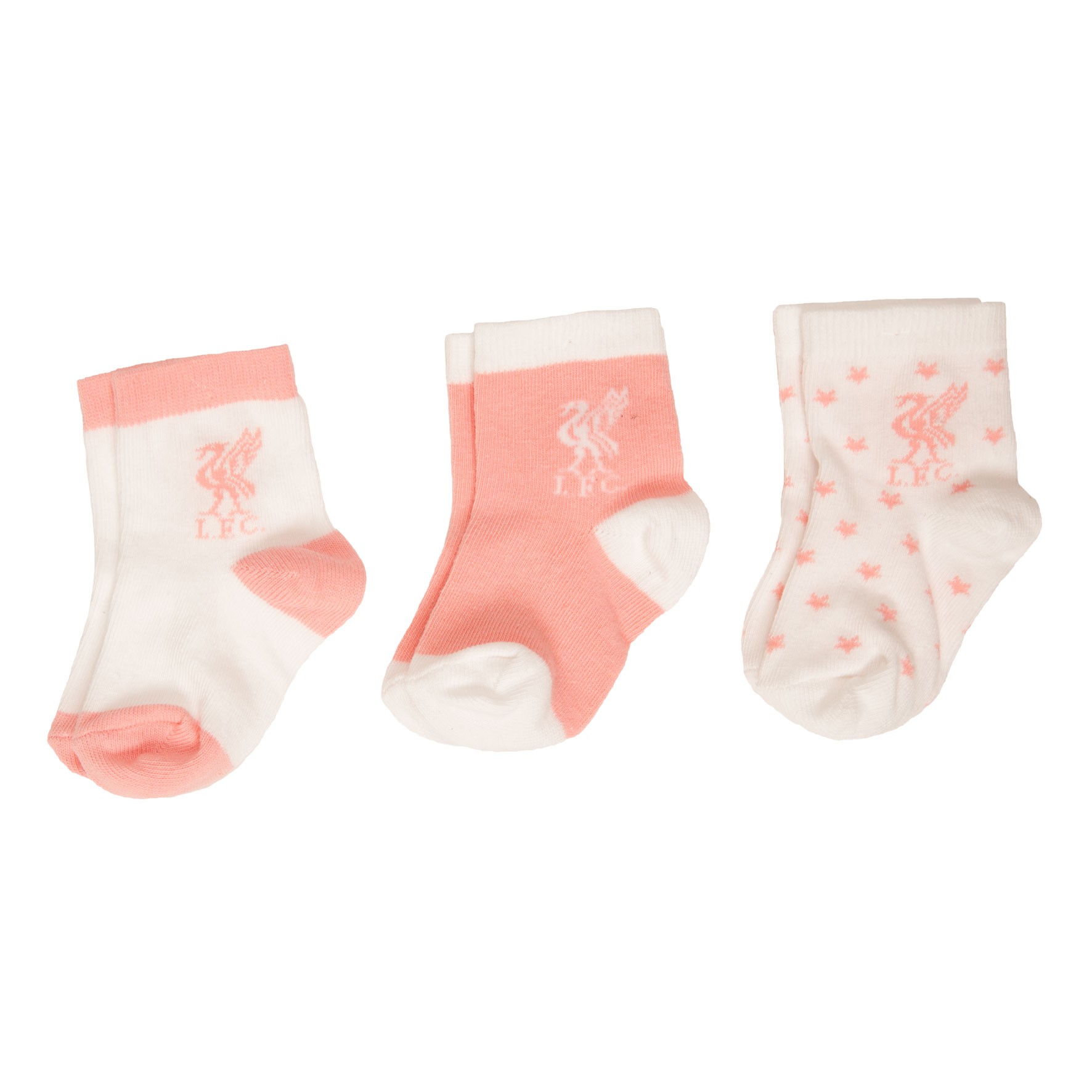 LFC 3 Pack Baby Girl Pink Socks