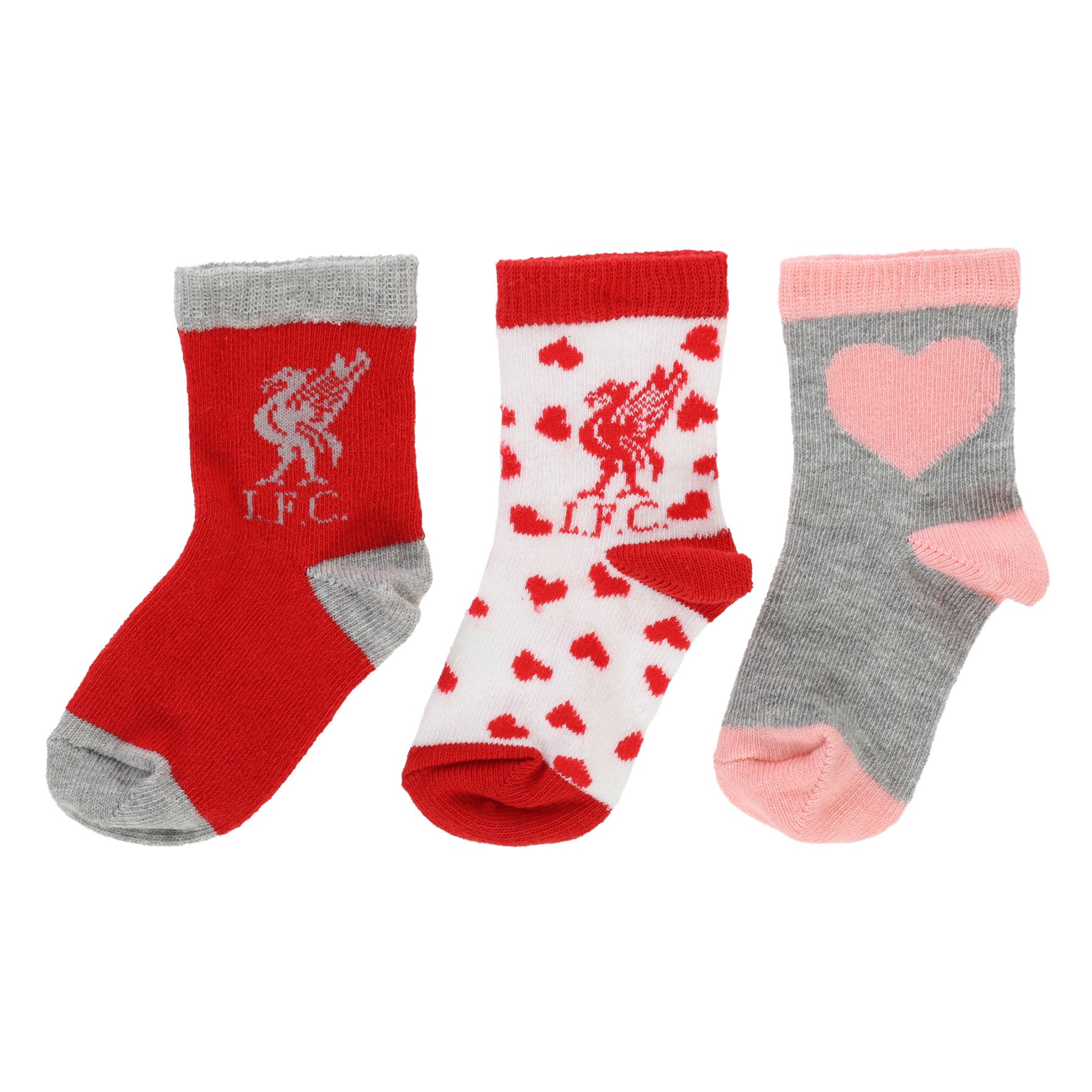 LFC Baby 3 Pack Red/Pink Socks