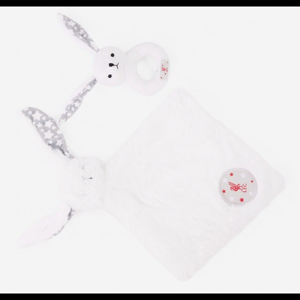 LFC Baby Plush Rabbit Comforter & Rattle Gift Set