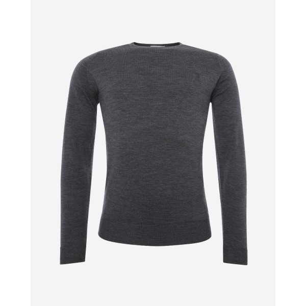 LFC John Smedley Mens Charcoal Crew Neck Pullover