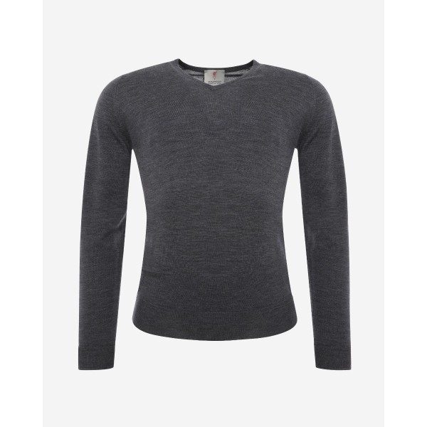 LFC John Smedley Mens Charcoal V Neck Pullover