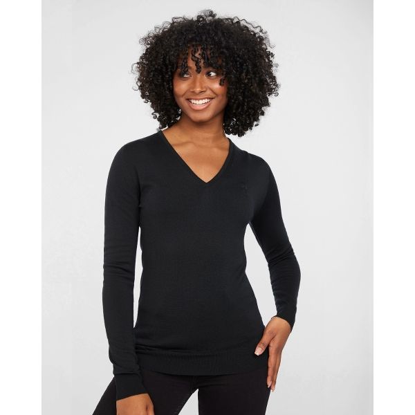 LFC John Smedley Womens Black V Neck Pullover