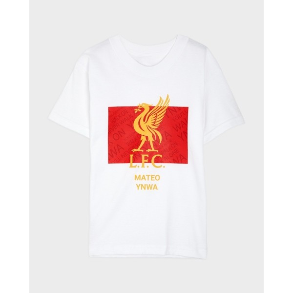 LFC Junior Liverbird Personalised White Tee