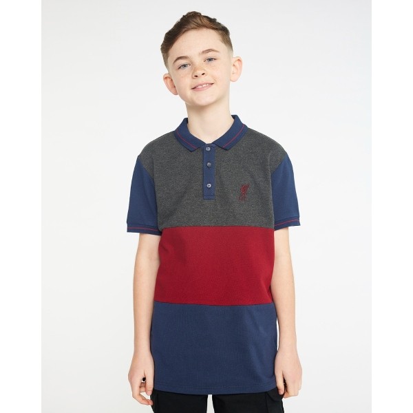 LFC Junior Navy Colour Block Polo