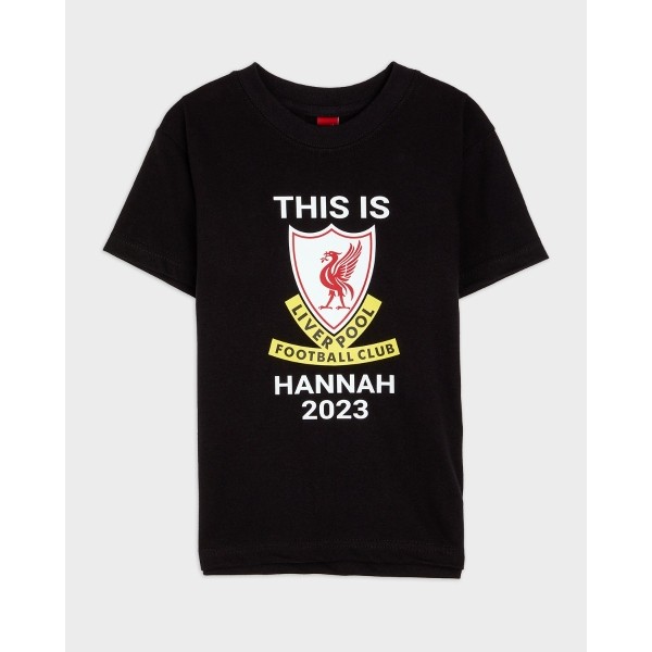 LFC Junior This Is  Personalised Black Tee