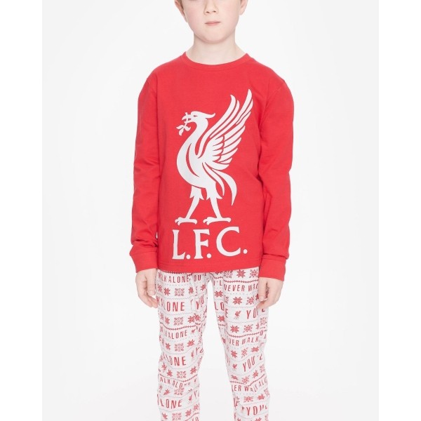 LFC Junior White Liverbird Festive Pyjamas