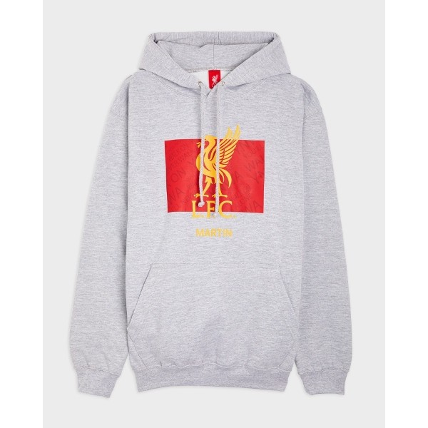 LFC Liverbird Personalised Grey Hoody