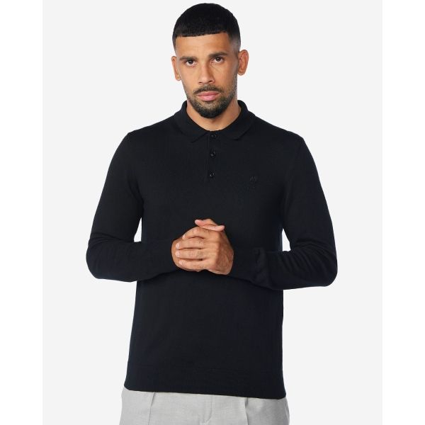 LFC Mens Firma Long Sleeve Knitted Polo Black