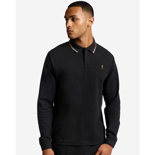 LFC Mens Long Sleeve Tipping Polo Black