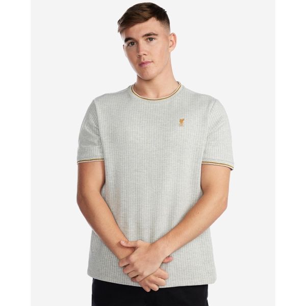 LFC Mens Stripe Tee Grey Marl