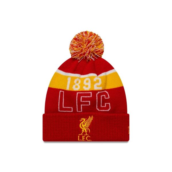 LFC New Era Kids SPORT CUFF 1892 POM POM Beanie Red & Yellow