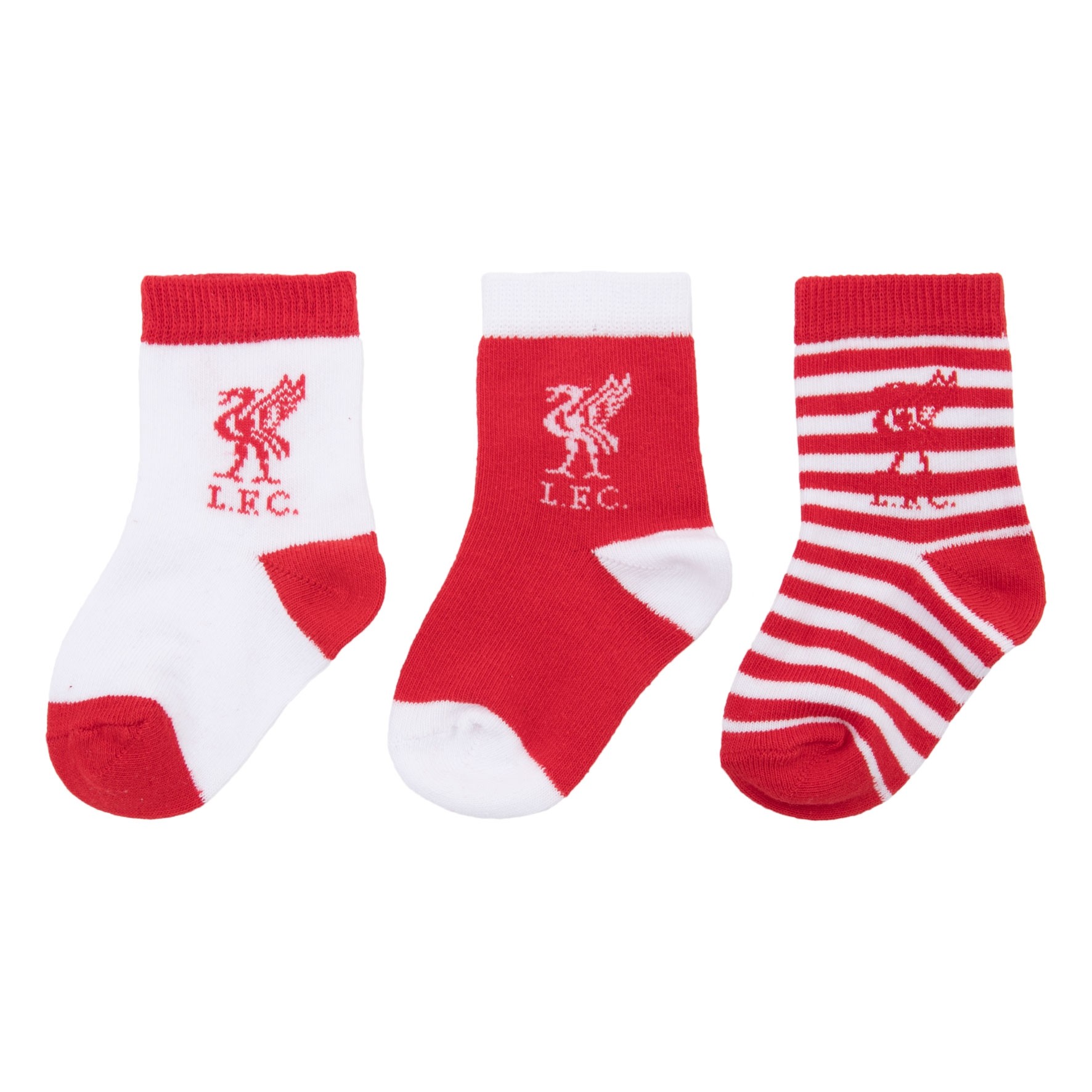 LFC Three Pack Red/White Baby Socks