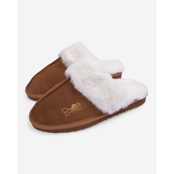 LFC Womens Suede Slippers Tan