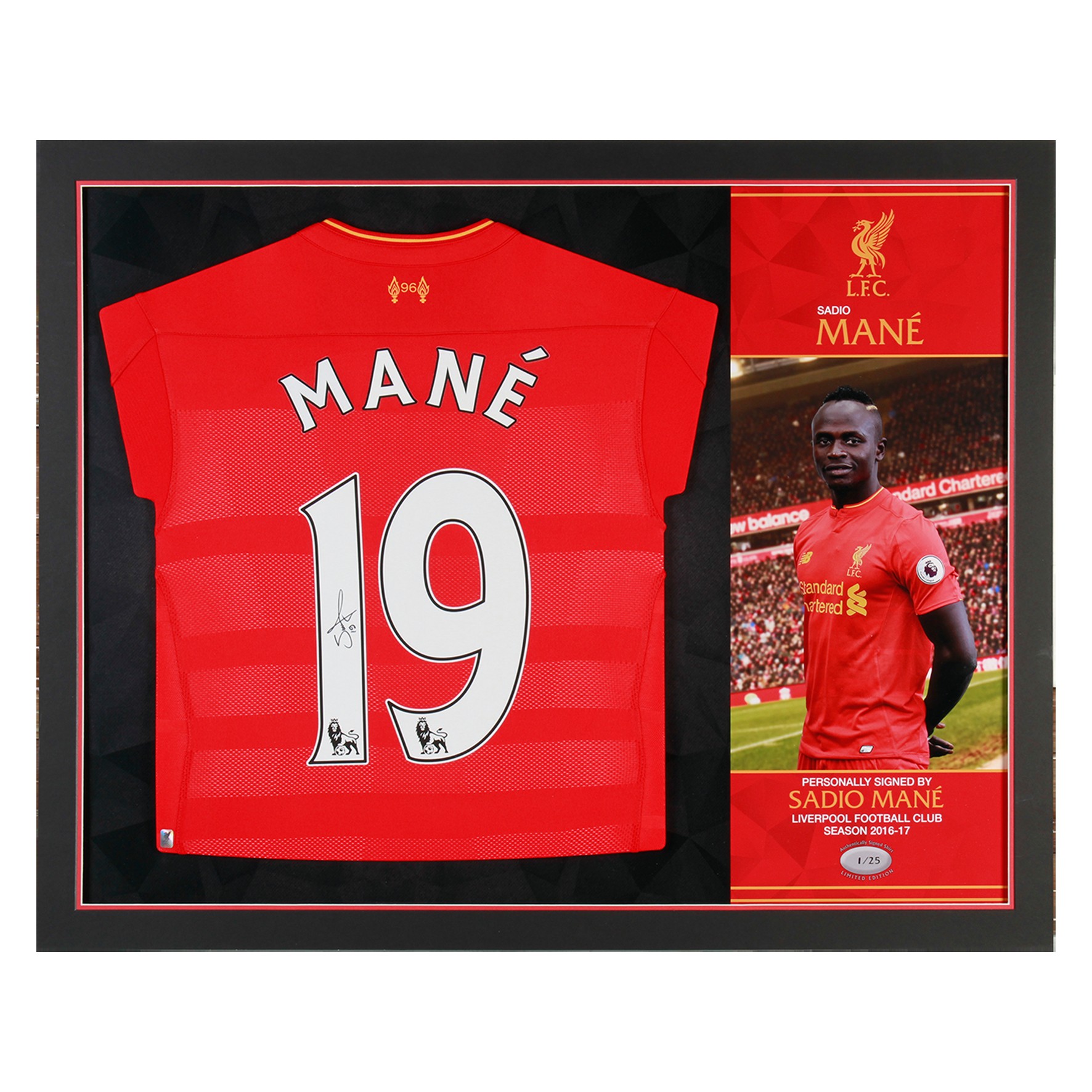 Sadio Mane Framed LFC Shirt