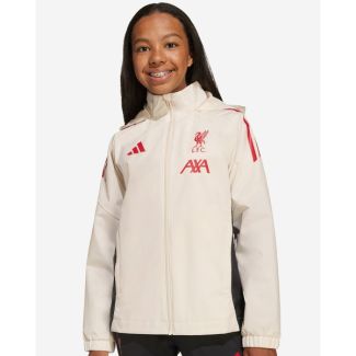 LFC adidas Youth 25/26 Domestic Hooded All Weather Jacket White