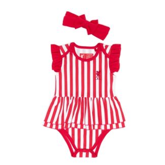 LFC Baby Frill Stripe Bodysuit Red & White