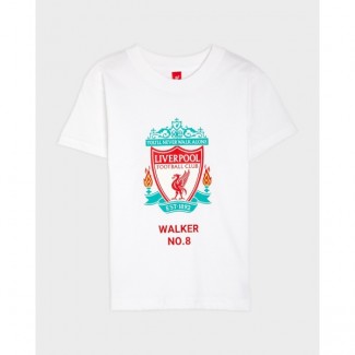 LFC Junior Crest Personalised White Tee
