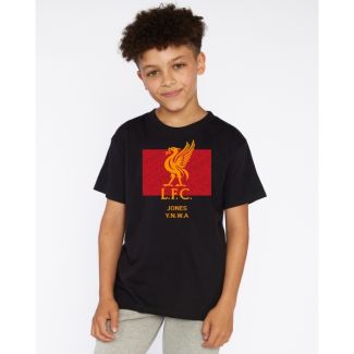 LFC Junior Liverbird Personalised Black Tee